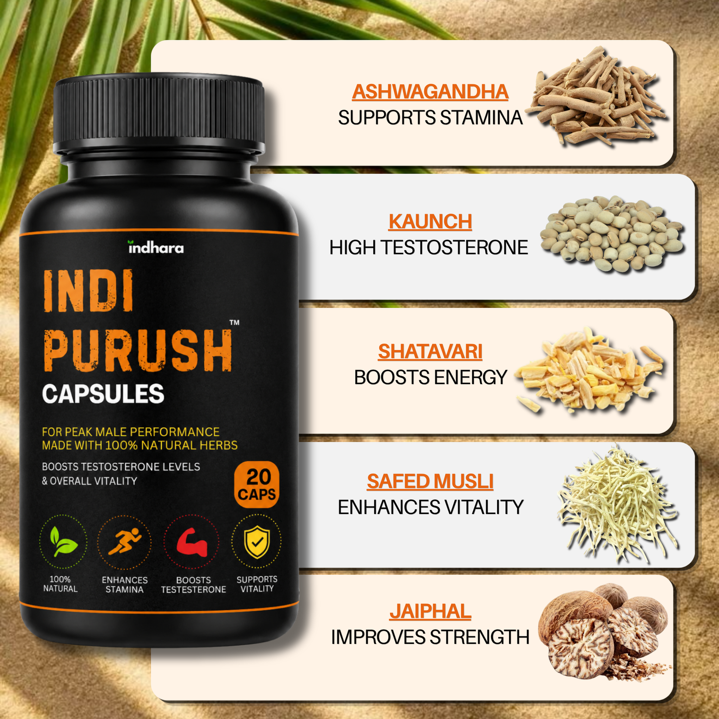 20 INDI PURUSH CAPS